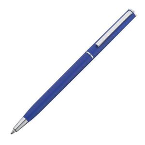 Στυλό πλαστικό slim line μπλε με ασημένιες λεπτομέρειες Υ13,6xØ0,8εκ.  τμχ.