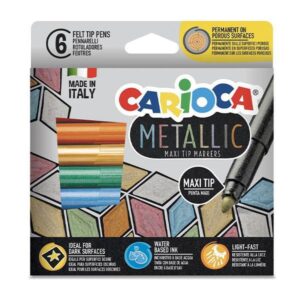 Carioca Metallic Maximarkers μαρκαδόροι 6 χρωμάτων maxi tip 6 τμχ.