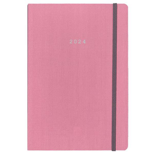 Next ημερολόγιο 2024 fabric ημερήσιο flexi ροζ με λάστιχο 14x21εκ.  τμχ.
