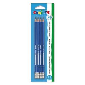Carioca σετ 4 μολύβια HB με σβήστρα σε blister 12 τμχ.