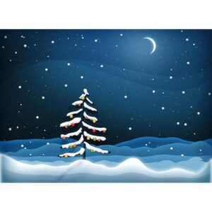 Ευχετήριες κάρτες χριστουγεννιάτικες "χιονισμένο δέντρο" 16x11,6εκ. 10 τμχ.