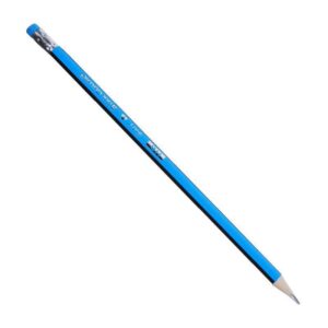 Μολύβι τριγωνικό με σβήστρα - ξύστρα μπλε 12τεμ 6 τμχ.