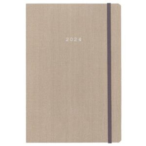 Next ημερολόγιο 2024 fabric ημερήσιο flexi μπεζ με λάστιχο 12x17εκ.  τμχ.