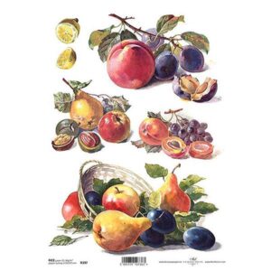 Ριζόχαρτο "fruits" 21x29εκ.   (ITD-R397) 3 τμχ.