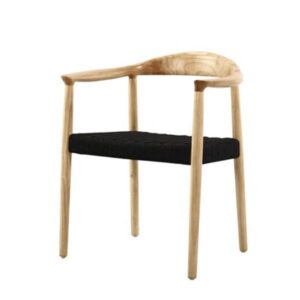 Nextdeco ξύλινη καρέκλα 'Bisotto' από ξύλο οξιάς .'Εδρα μαύρη, 54x57xΥ75εκ  τμχ.