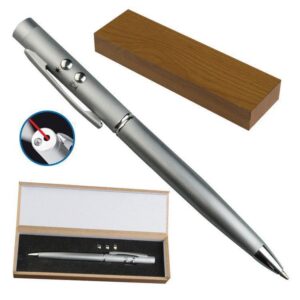 Στυλό μεταλλικό laser - led σε ξύλινη θήκη  τμχ.
