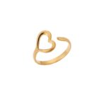Δαχτυλίδι Senza Gold Plated Steel, με άνοιγμα και καρδιά