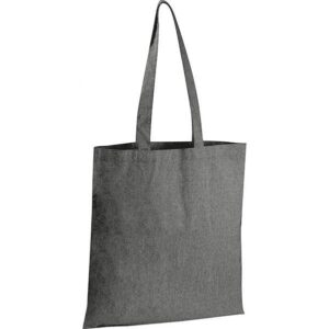 Τσάντα από ανακυκλωμένο βαμβάκι με μακρύ χερούλι μαύρη Υ42x37,5x2εκ.  τμχ.