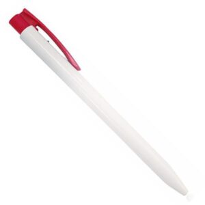 Ark στυλό διαρκείας λευκό  με κλιπ κόκκινο 0,8mm 50 τμχ.