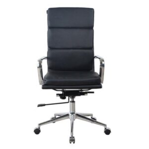 Καρέκλα διευθυντική τροχήλατη μαύρη Υ106-116x56x78εκ με μαξιλάρι 2 τμχ.