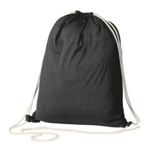 Τσάντα-πουγκί υφασμάτινη 100 % cotton μαύρη Υ52x40x3εκ.  τμχ.