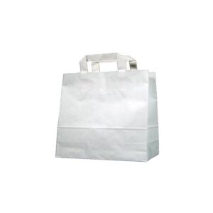 Next χάρτινη τσάντα delivery Υ25x26x17εκ. άσπρη με πλακέ χερούλι 50 τμχ.