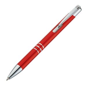 Στυλό μεταλλικό κόκκινο με ασημένιες λεπτομέρειες Υ14,2xØ1εκ.  τμχ.