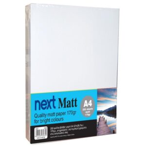 Next Matt A4 170γρ. 250φ. premium matt paper  τμχ.