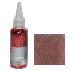 Glitter σκόνη 1/64'' σε μπουκάλι κόκκινο 40γρ.  τμχ.