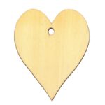 Kαρδιά ξύλινη με τρύπα 8x6.5x0.3εκ. 6 τμχ.