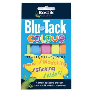 Bostik επαναχρησιμοποιήσιμη κόλλα Blu-Tack colour 75gr. 10 τμχ.