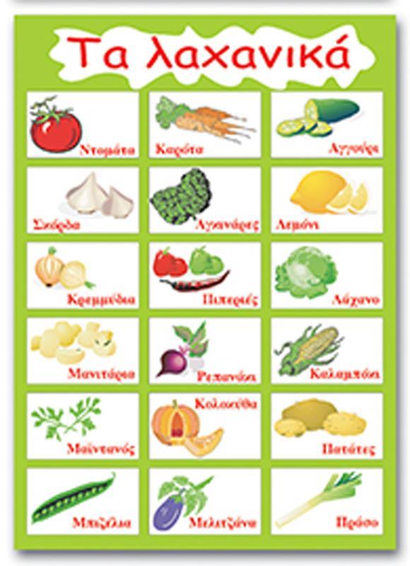 Next εκπαιδευτική αφίσα "Τα λαχανικά" 50x70εκ. 3 τμχ.