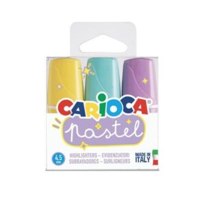 Carioca μαρκαδόροι υπογράμμισης mini σε παστέλ χρώματα 3 τμχ 3 τμχ.