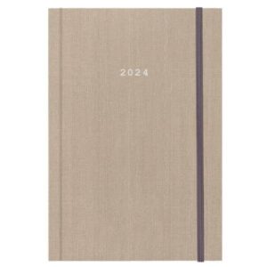 Next ημερολόγιο 2024 fabric ημερήσιο δετό μπεζ με λάστιχο 12x17εκ.  τμχ.