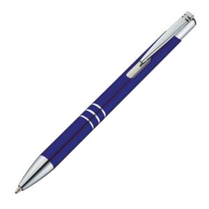 Στυλό μεταλλικό μπλε με ασημένιες λεπτομέρειες Υ14,2xØ1εκ.  τμχ.