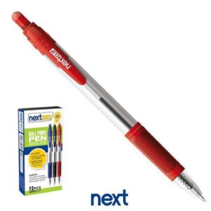 Νext στυλό διαρκείας με κουμπί κόκκινο 0,5mm 12 τμχ.