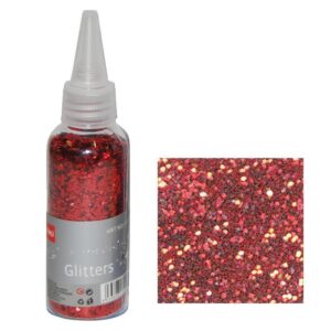 Glitter νιφάδες 1/24'' σε μπουκάλι κόκκινη 30γρ.  τμχ.