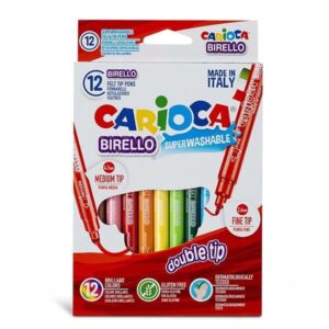 Carioca Birello μαρκαδόροι διπλής γραφής 12 χρωμάτων 12 τμχ.