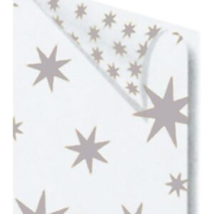 Rainbow χαρτόνι λευκό με ασημί αστέρια 50x70εκ. 10 τμχ.