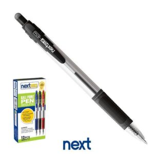 Νext στυλό διαρκείας με κλιπ μαύρο 0,7mm 12 τμχ.