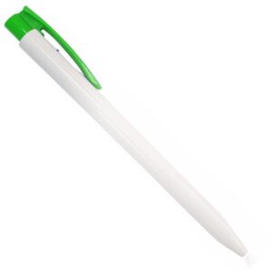 Ark στυλό διαρκείας λευκό  με κλιπ πράσινο 0,8mm 50 τμχ.