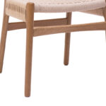 Καρέκλα Safal pakoworld oak δρυς ξύλο-έδρα εκρού σχοινί 51x50x78εκ (1 τεμάχια)