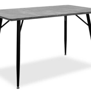 Τραπέζι Conor pakoworld με επιφάνεια MDF χρώμα γκρι cement πόδι μεταλλικό μαύρο 130x80x75,5εκ (1 τεμάχια)