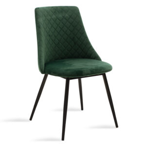 Καρέκλα Giselle pakoworld βελούδο σκούρο πράσινο-μαύρο πόδι (1 τεμάχια)