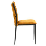 Καρέκλα Romany pakoworld βελουτέ μπεζ χρυσό-πόδι μαύρο (1 τεμάχια)