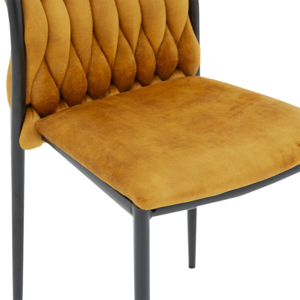 Καρέκλα Romany pakoworld βελουτέ μπεζ χρυσό-πόδι μαύρο (1 τεμάχια)