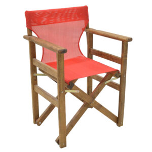 Καρέκλα-πολυθρόνα σκηνοθέτη Retto pakoworld μασίφ ξύλο οξιάς καρυδί-πανί κόκκινο (1 τεμάχια)