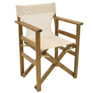 Καρέκλα-πολυθρόνα σκηνοθέτη Retto pakoworld μασίφ ξύλο οξιάς καρυδί- πανί εκρού (1 τεμάχια)