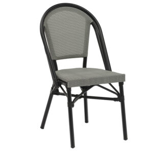 Καρέκλα Paris pakoworld αλουμίνιο μαύρο-textilene ασπρόμαυρο (1 τεμάχια)