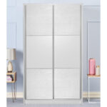 Ντουλάπα ρούχων Griffin pakoworld δίφυλλη με συρόμενες πόρτες χρώμα λευκό 121x56.5x180.5εκ (1 τεμάχια)