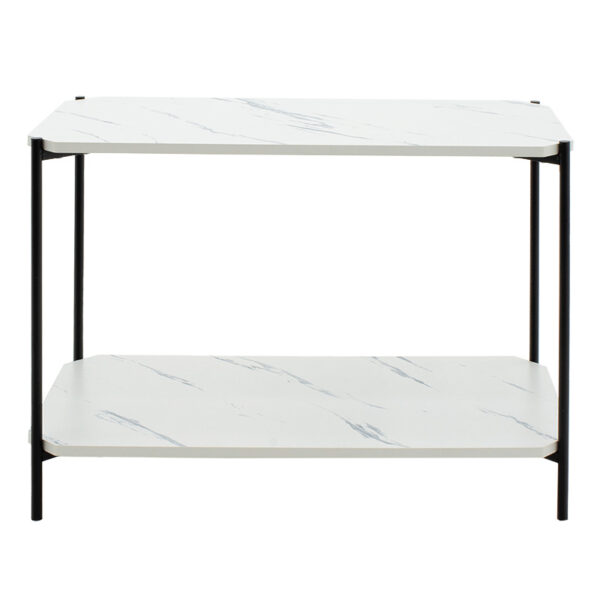 Τραπέζι σαλονιού Mara MDF λευκό μαρμάρου-μαύρο 80x40x55cm (1 τεμάχια)