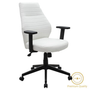 Καρέκλα γραφείου διευθυντή Benno pakoworld με pu χρώμα λευκό (1 τεμάχια)
