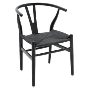 Καρέκλα Sandra pakoworld ξύλο-σχοινί μαύρο (1 τεμάχια)