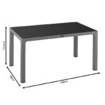 Τραπέζι Explore pakoworld με UV protection PP καφέ 150x90x73.5εκ (1 τεμάχια)