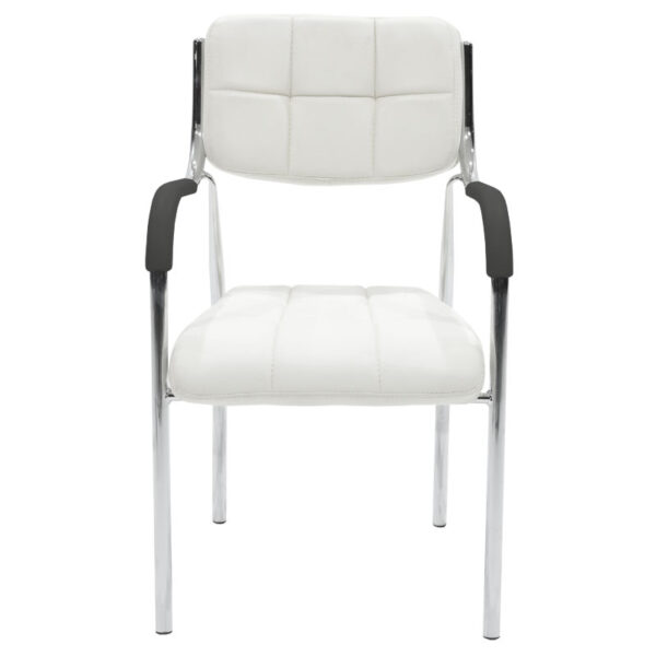 Καρέκλα επισκέπτη Florida pakoworld PU λευκό πόδι χρωμίου (1 τεμάχια)