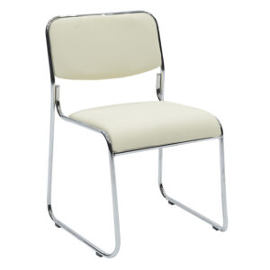 Καρέκλα επισκέπτη Asher pakoworld με PVC χρώμα λευκό (1 τεμάχια)