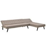Γωνιακός καναπές-κρεβάτι γωνιακός Pongi Inart μπεζ ύφασμα 256x163x75εκ (1 τεμάχια)