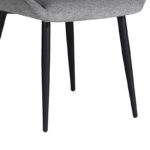 Καρέκλα Loukrizia pakoworld ανοιχτό γκρι ύφασμα-πόδι μαύρο μέταλλο 56x63.5x82εκ (1 τεμάχια)