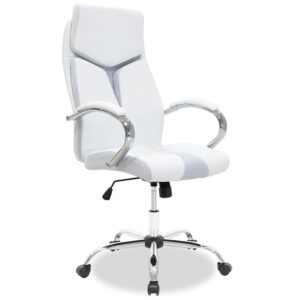Καρέκλα γραφείου διευθυντή SHARK pakoworld τεχνόδερμα λευκό-γκρι (1 τεμάχια)