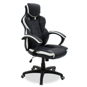 Καρέκλα γραφείου εργασίας GARMIN - Bucket pakoworld PU μαύρο-λευκό (1 τεμάχια)